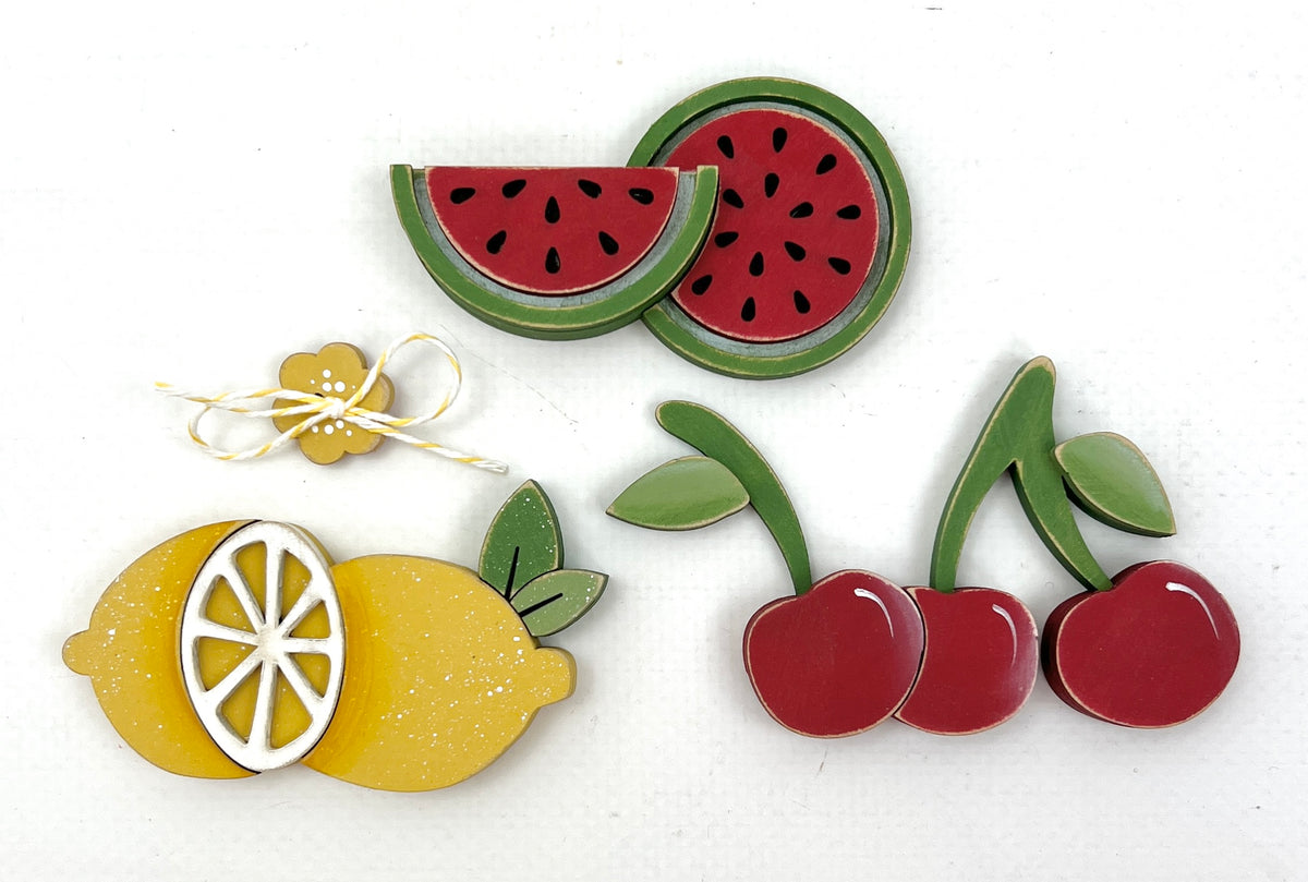 Fruit Charms – DIY Wood Embellishments for Cross Stitch Displays