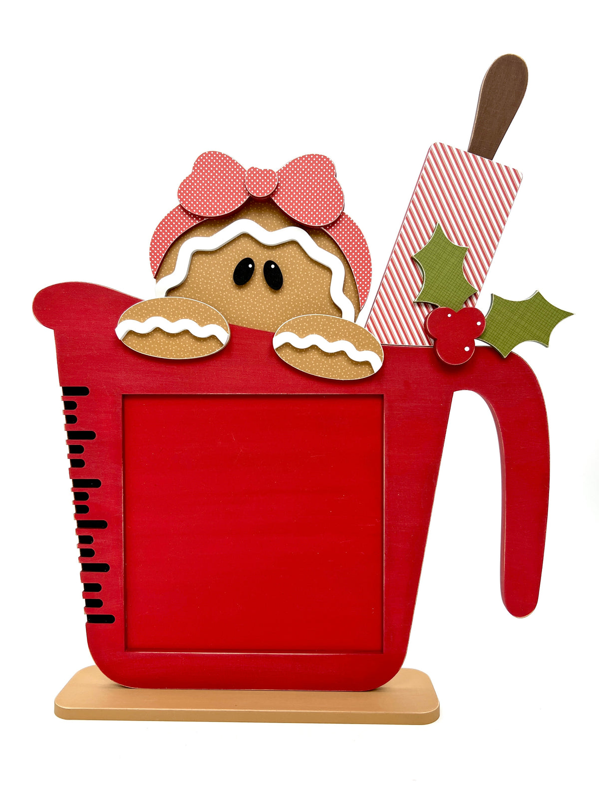 Unfinished Wood Gingerbread Cross Stitch Display seasonal wood decor