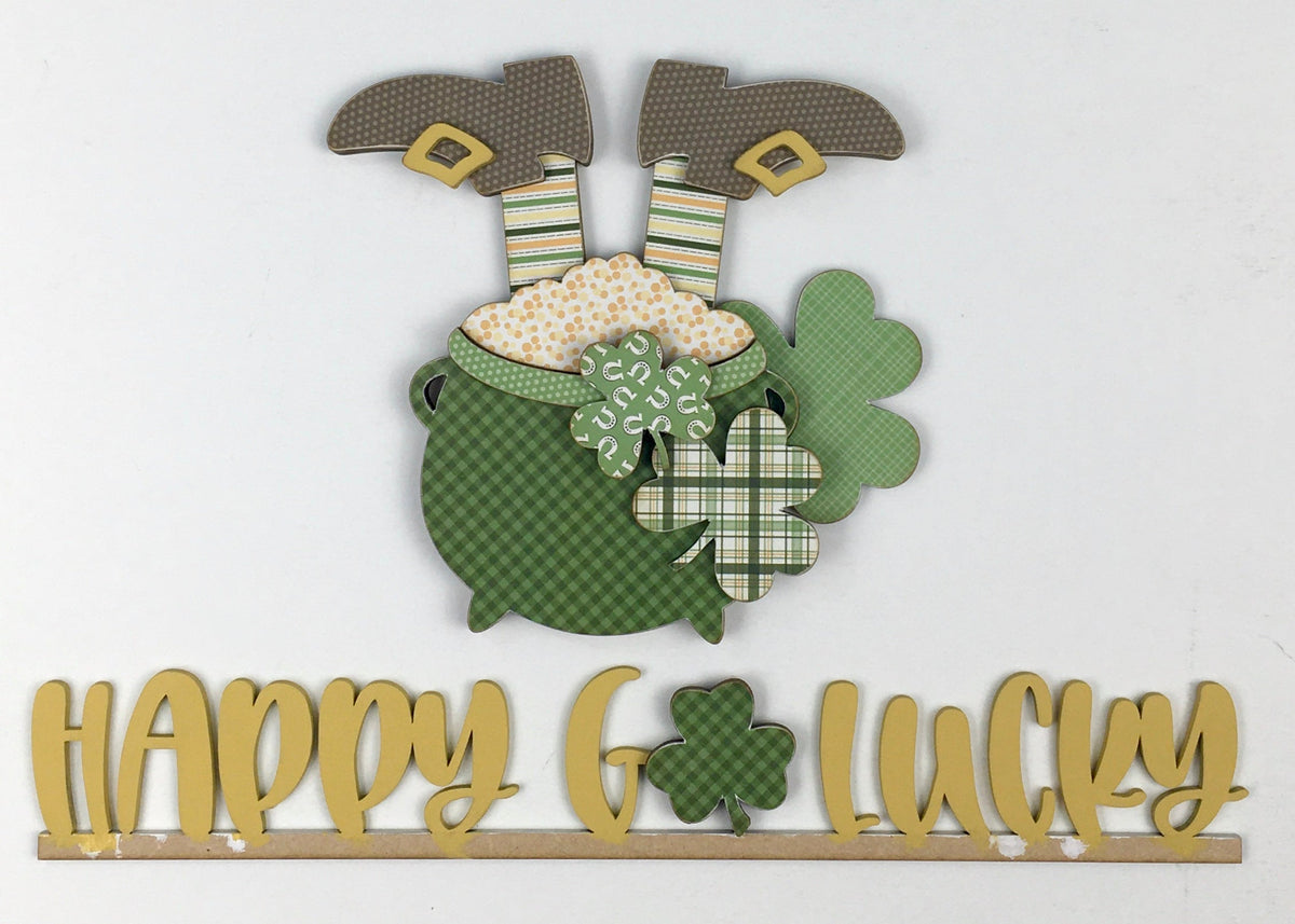 Wood vintage pick-up truck with leprechaun and pot of gold in the bed of the truck, St Patrick&#39;s wood home decor, handmade wood home decor craft projects, DIY vintage pick-up truck, Interchange pick -up truck