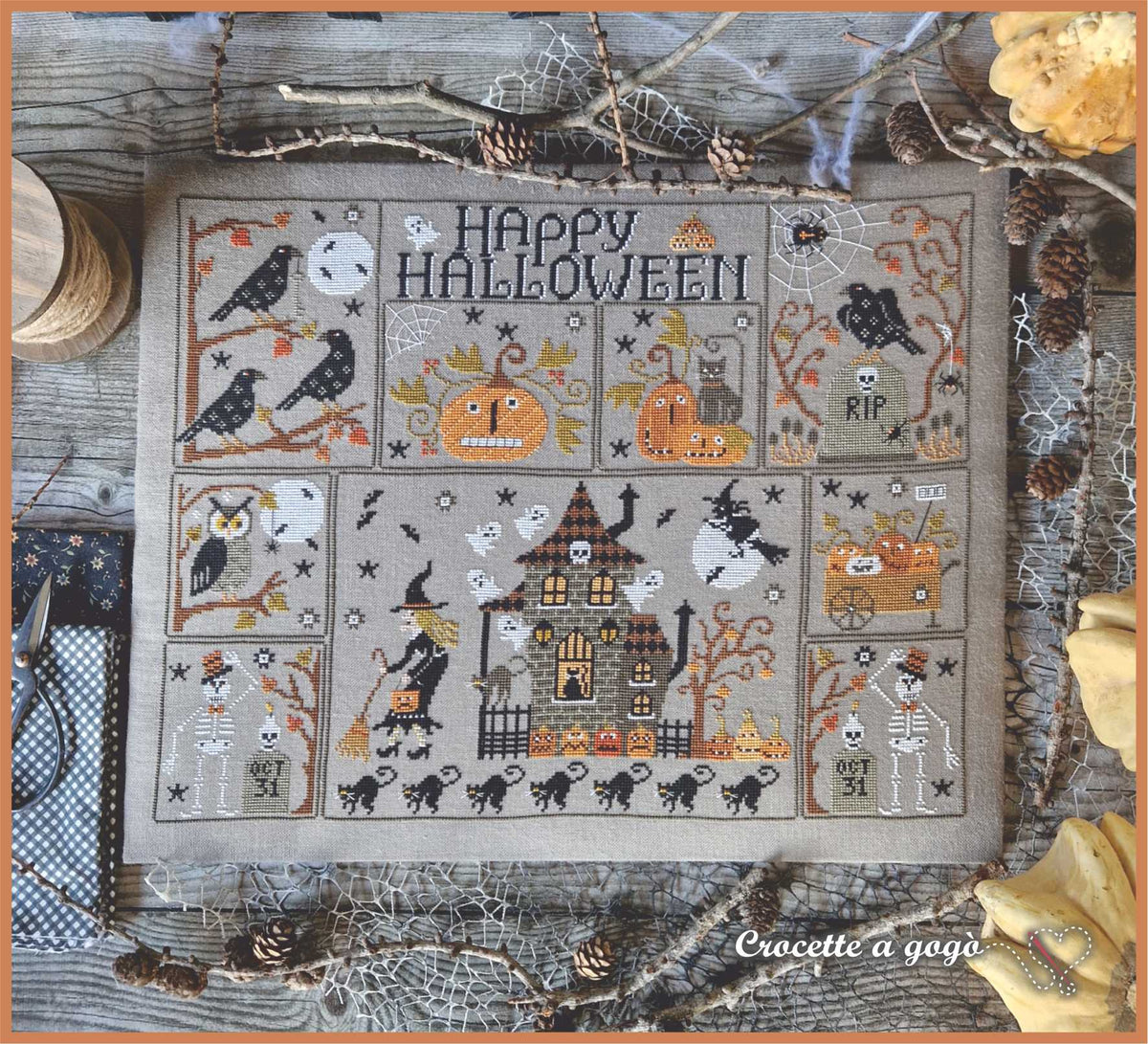 Happy Halloween Cross Stitch Pattern by Crocette a gogo