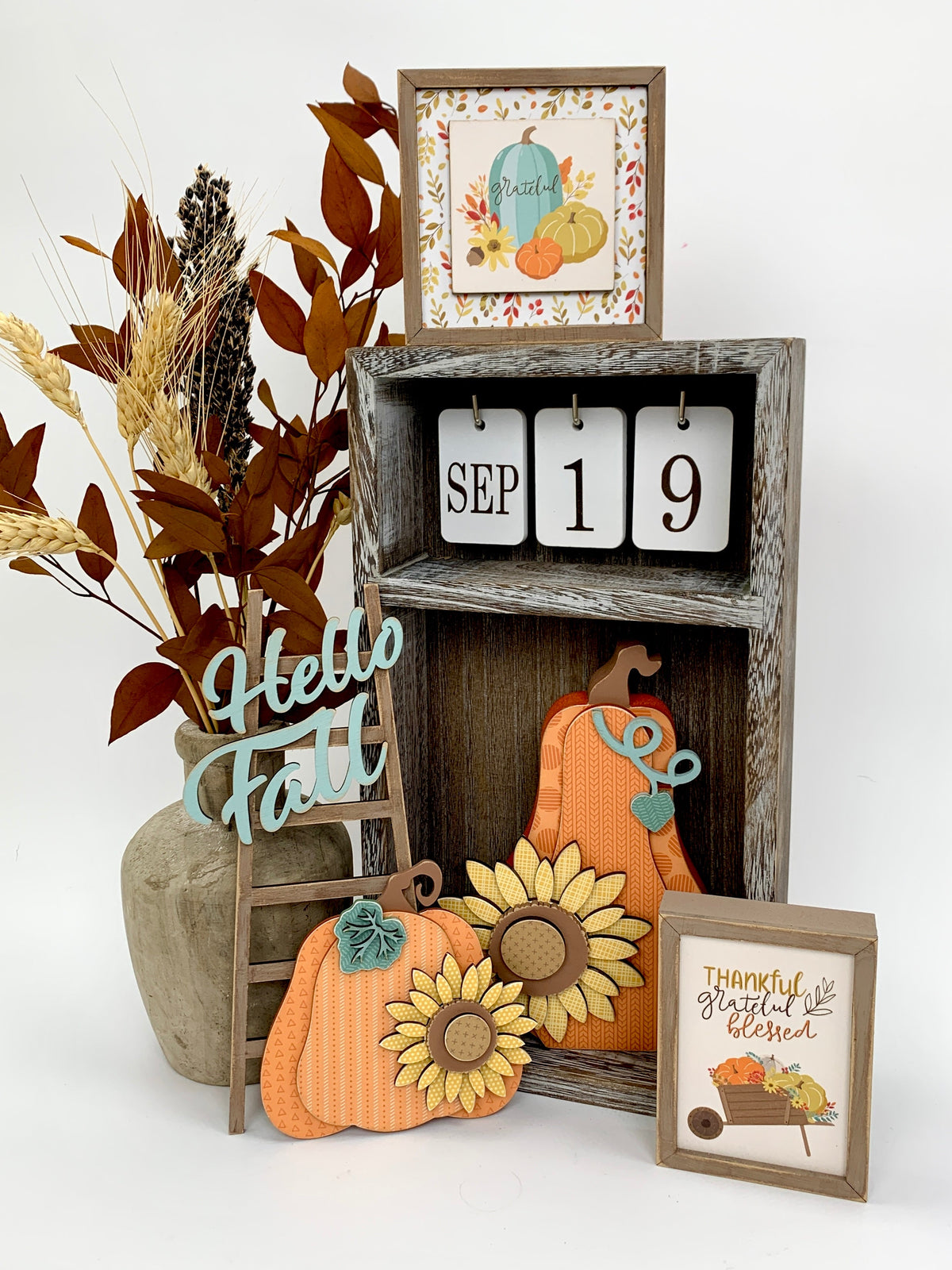 Seasonal Calendar Cubby- Decorative inserts and backings sold separately seasonal wood decor