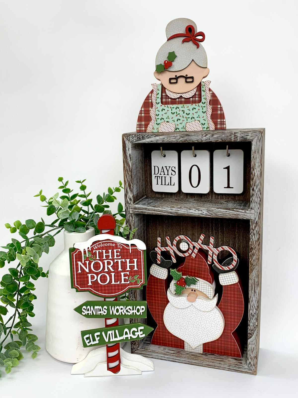 Seasonal Calendar Cubby- Decorative inserts and backings sold separately seasonal wood decor