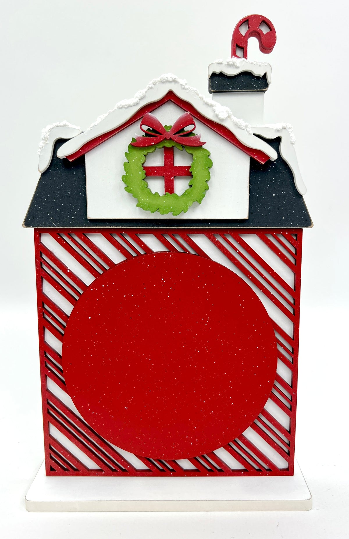 wood Christmas house holiday cross stitch display