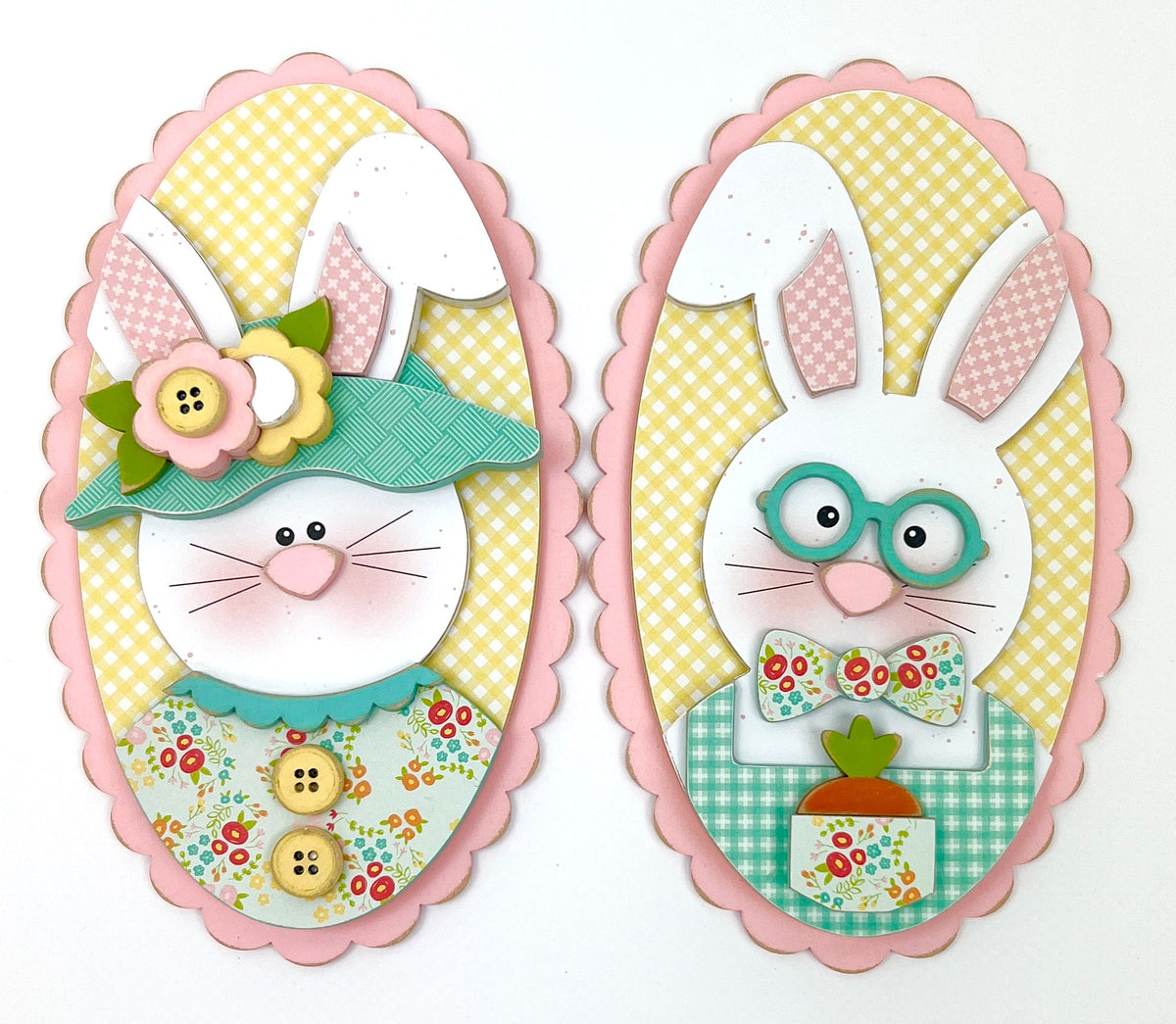 Hoppy Together Pedestal Bunnies Wood Decor seasonal wood decor