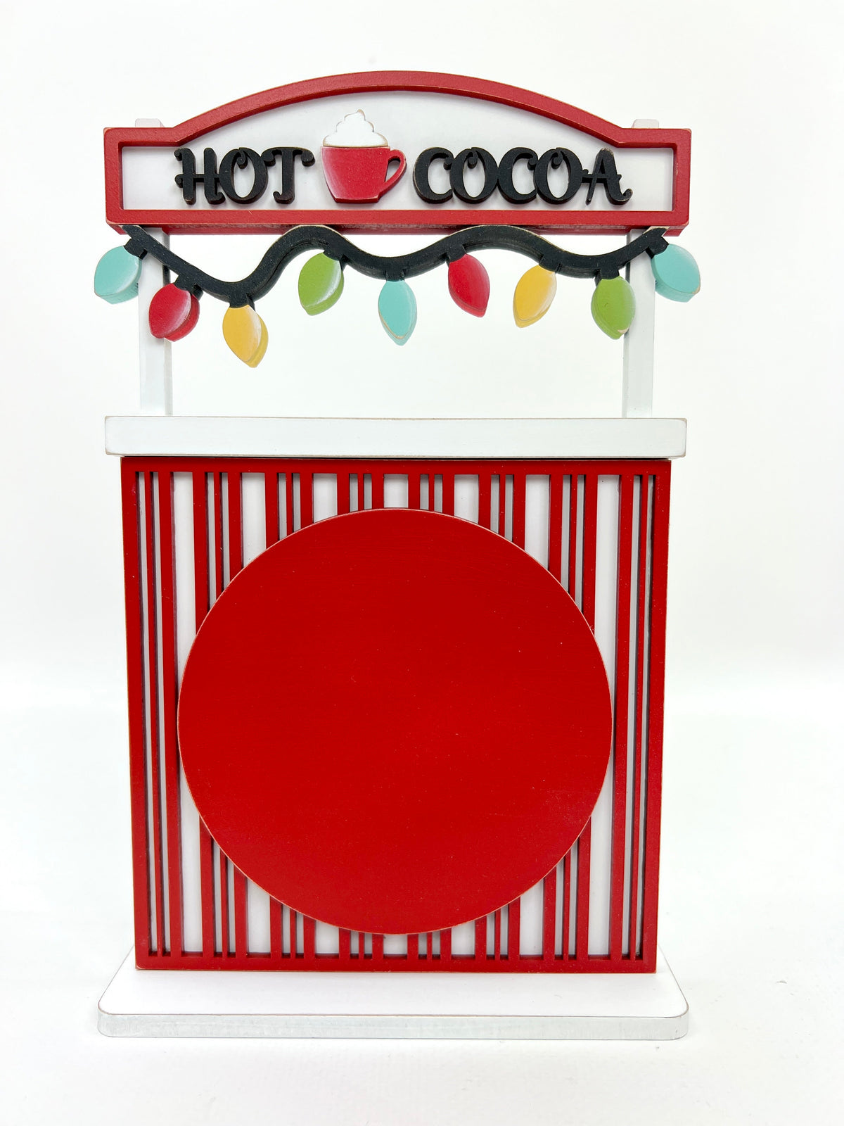 Hot Cocoa Stand Cross Stitch Display-Unfinshed Wood seasonal wood decor
