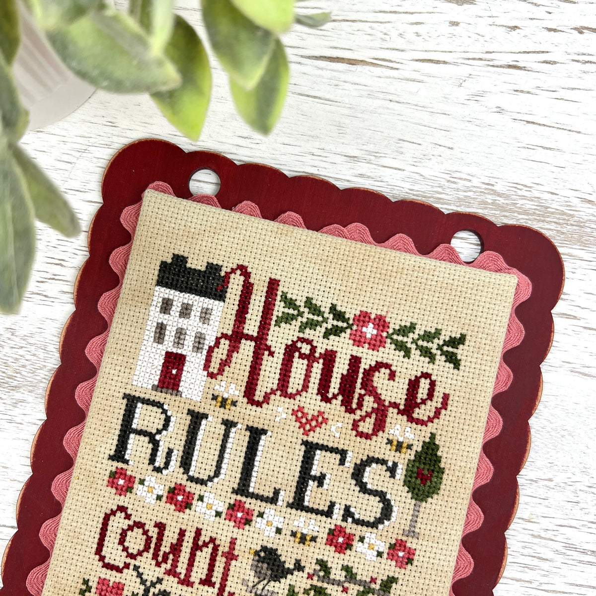 House Rules Cottage Cross Stitch Display ( also a Universal Display)