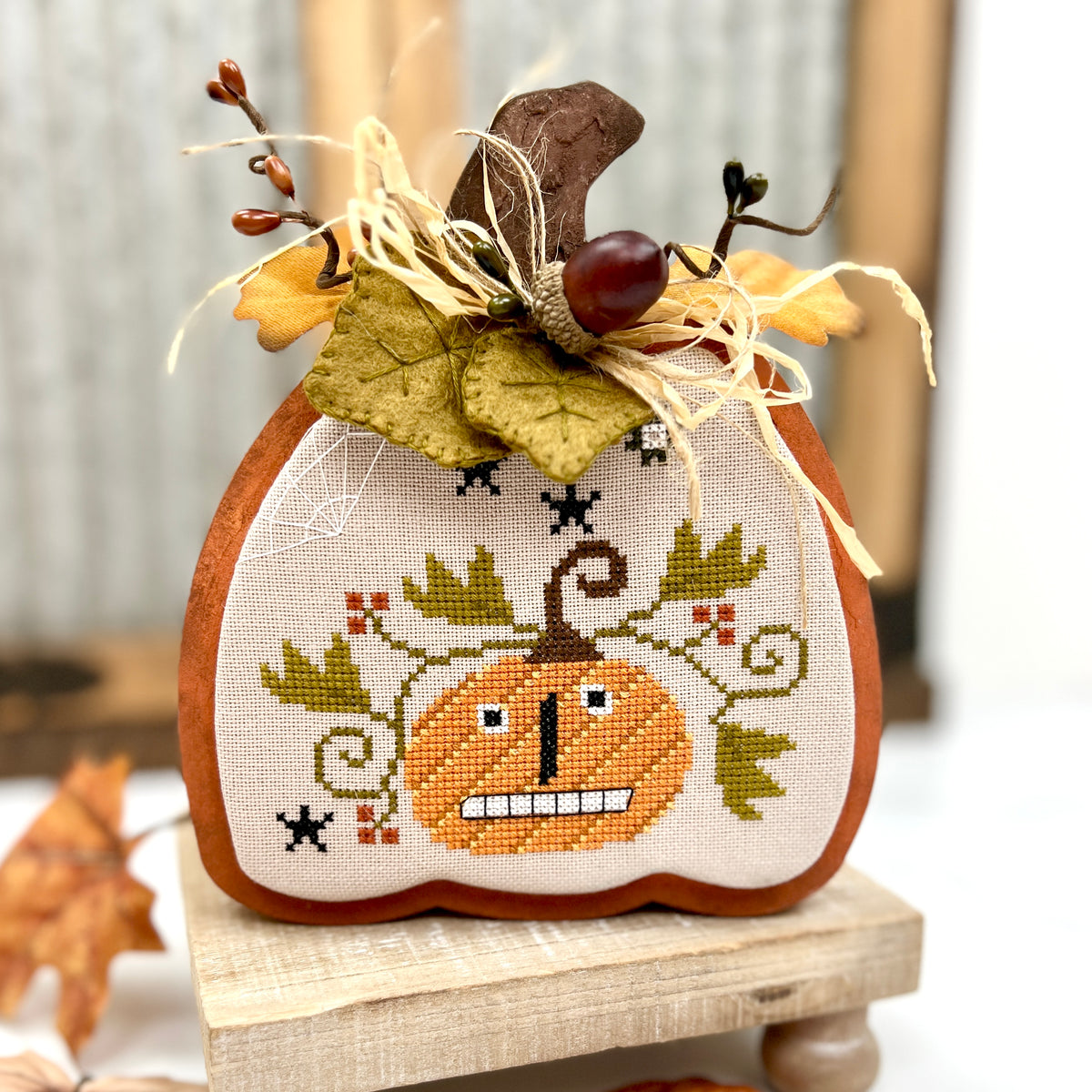 Jack Be Short Pumpkin Cross Stitch Display