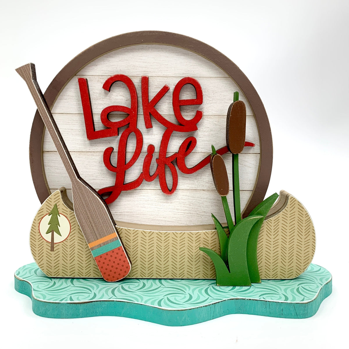 Small wood lake life sign for decorating tiered tray and home decor