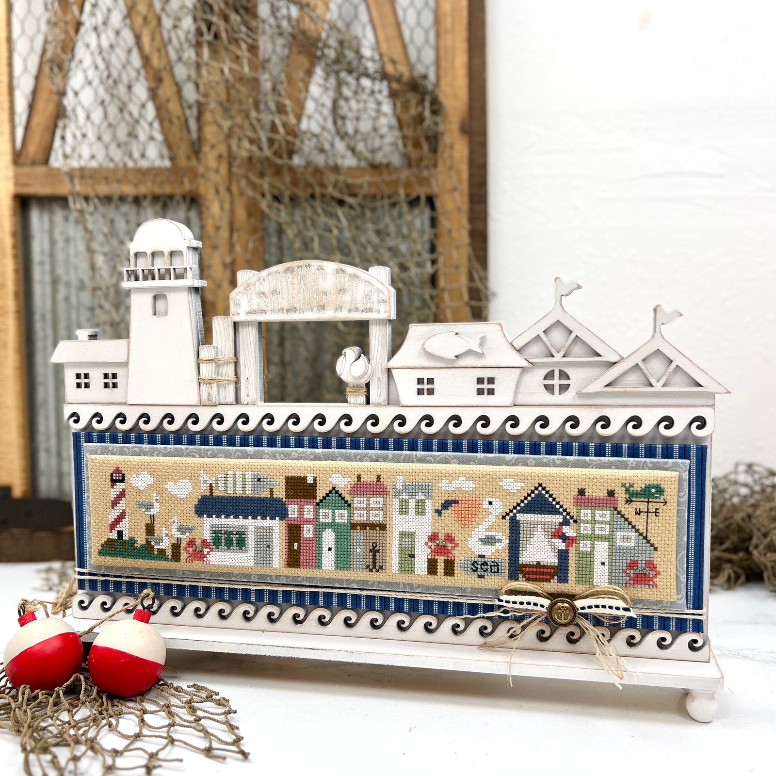 Nautical Rooftops DIY Cross Stitch Display