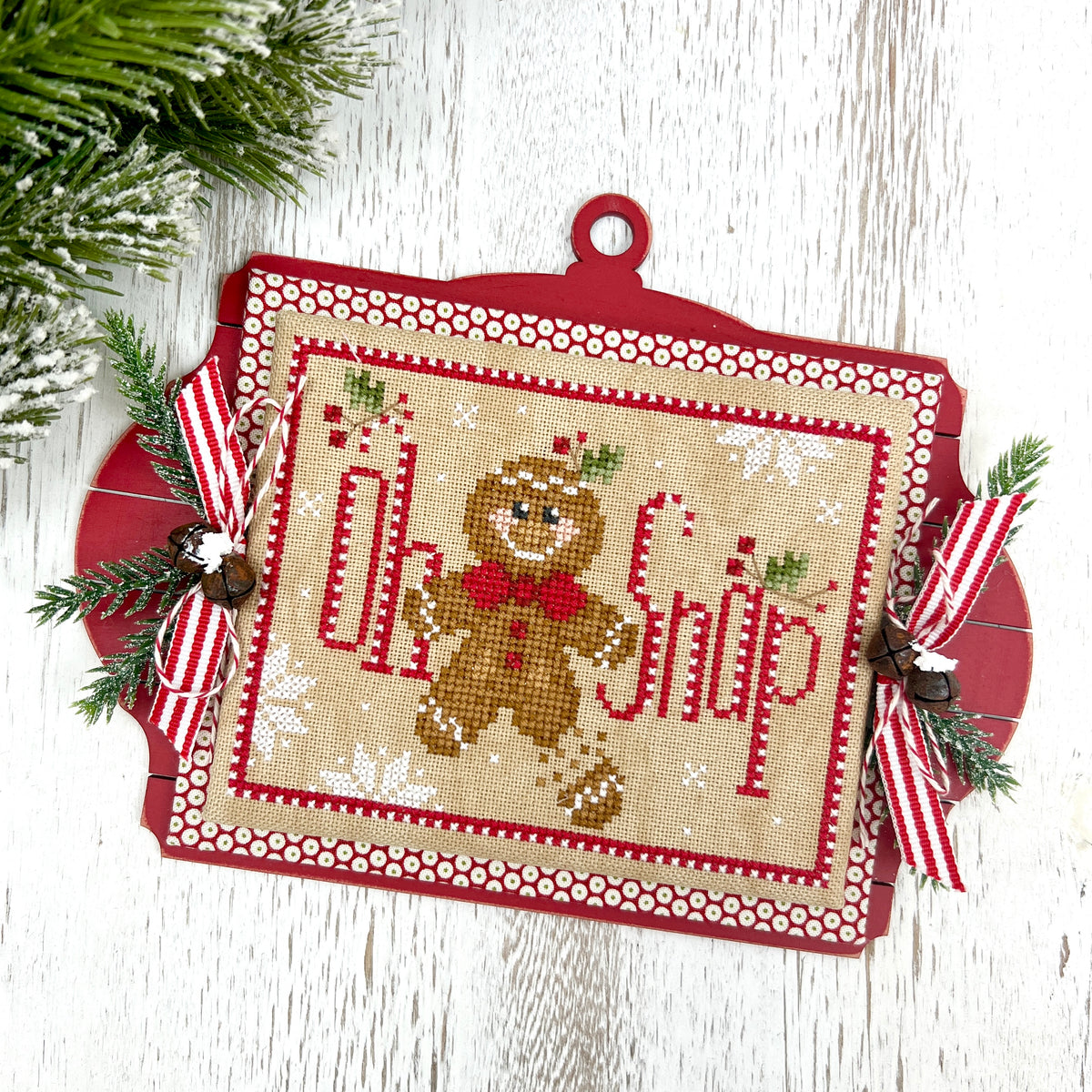 Pre-Painted Shiplap Christmas Ornament Cross Stitch Bundle