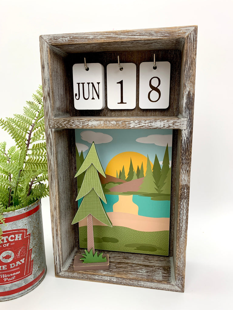 Outdoor Themed Perpetual Calendar Wood Decor Insert - Paisleys and
