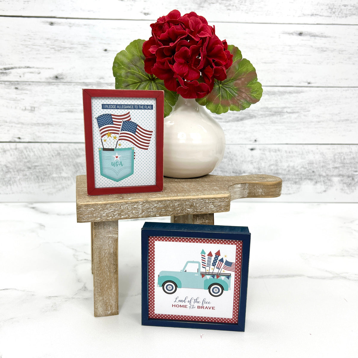 4th of july blocks wood decor crafts 