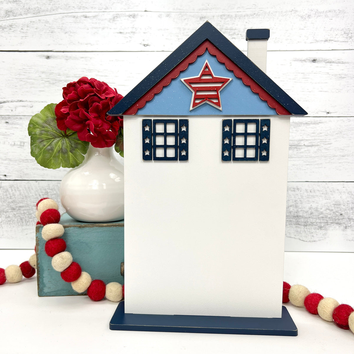 Patriotic City Houses-Bundle and Save Set of Four-Unfinished Wood seasonal wood decor