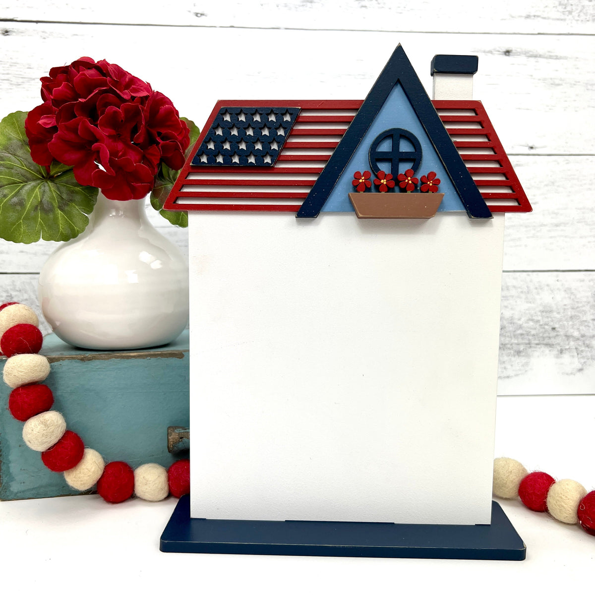 Patriotic City Houses-Bundle and Save Set of Four-Unfinished Wood seasonal wood decor