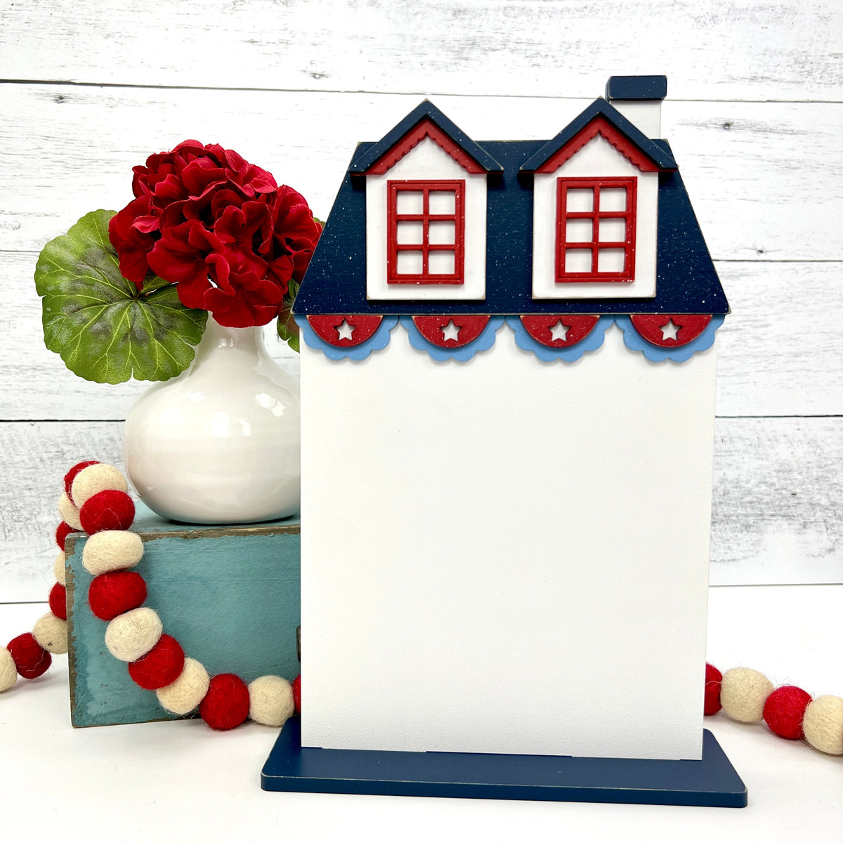 Patriotic City Houses-Bundle and Save Set of Four-Unfinished Wood seasonal wood decor