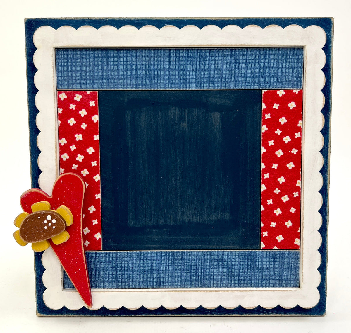 Patriotic Patchwork Frame and Fabric Kit-Unfinished Wood Cross stitch display
