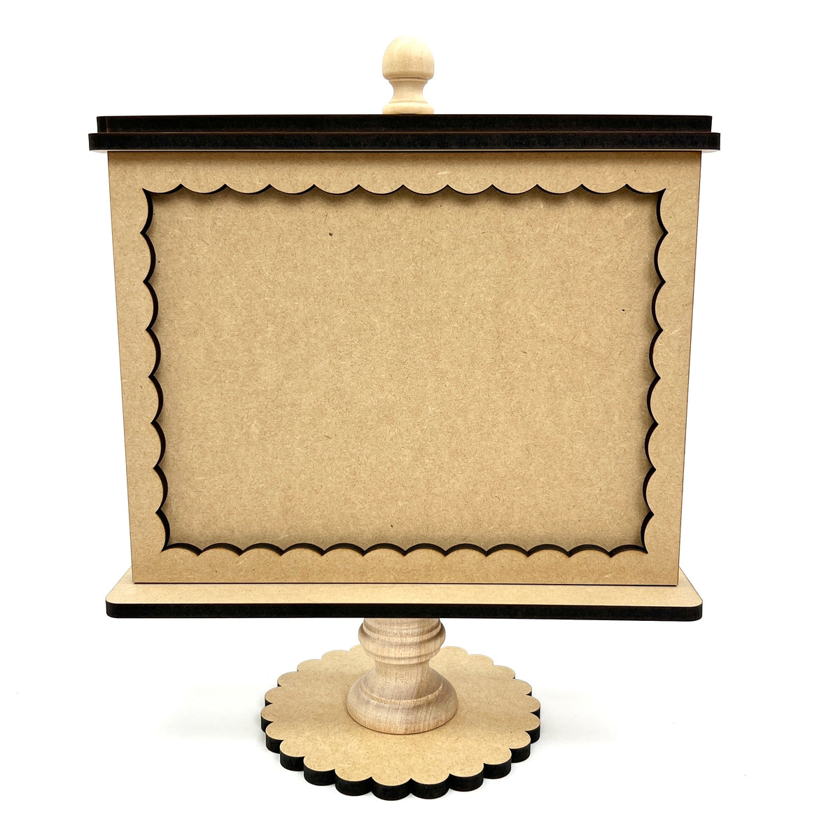 Unfinished Wood Horizontal Pedestal Frame 4.75 x 5.75 Opening seasonal wood decor