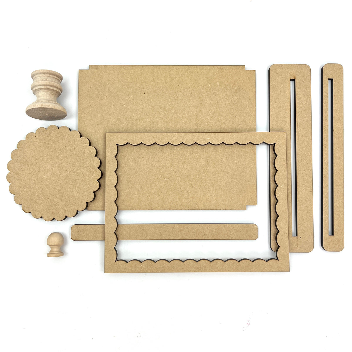 Unfinished Wood Horizontal Pedestal Frame 5.25 x 7.25 Opening seasonal wood decor