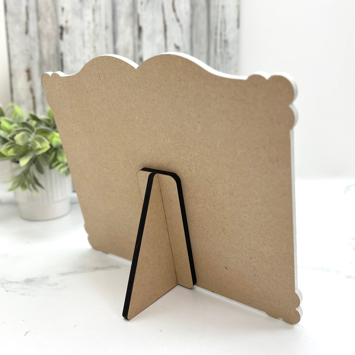 Petal Edge Rectangle Cross Stitch Display-Large (Available in Cream, Red, and White)