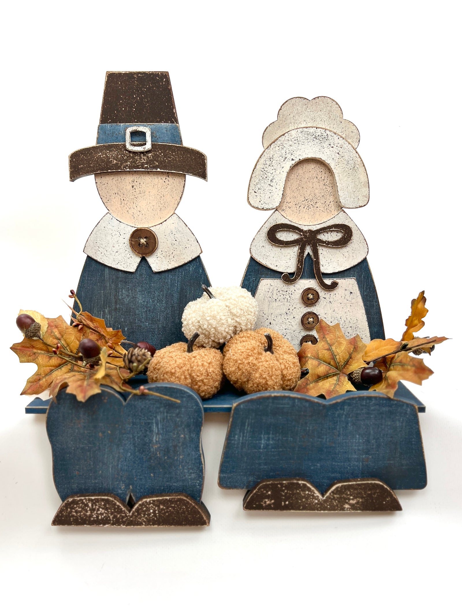 Primitive Pilgrims Shelf Sitters- DIY Thanksgiving Display