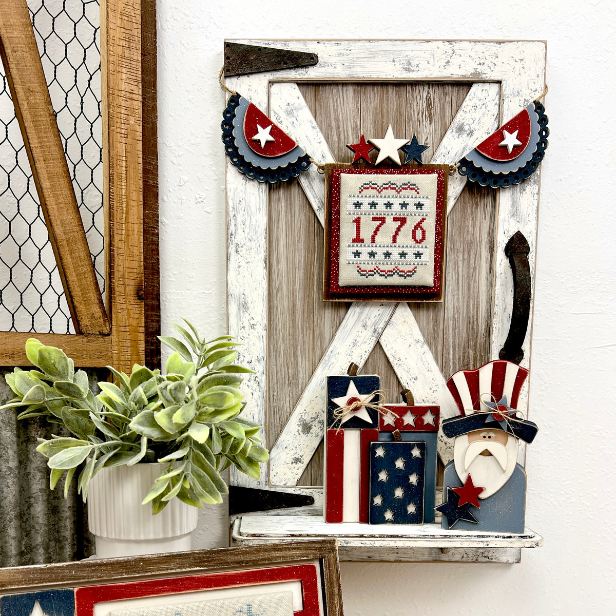 The Prairie Porch Shelf – DIY Farmhouse Barn Door Display for Crafts &amp; Home Décor