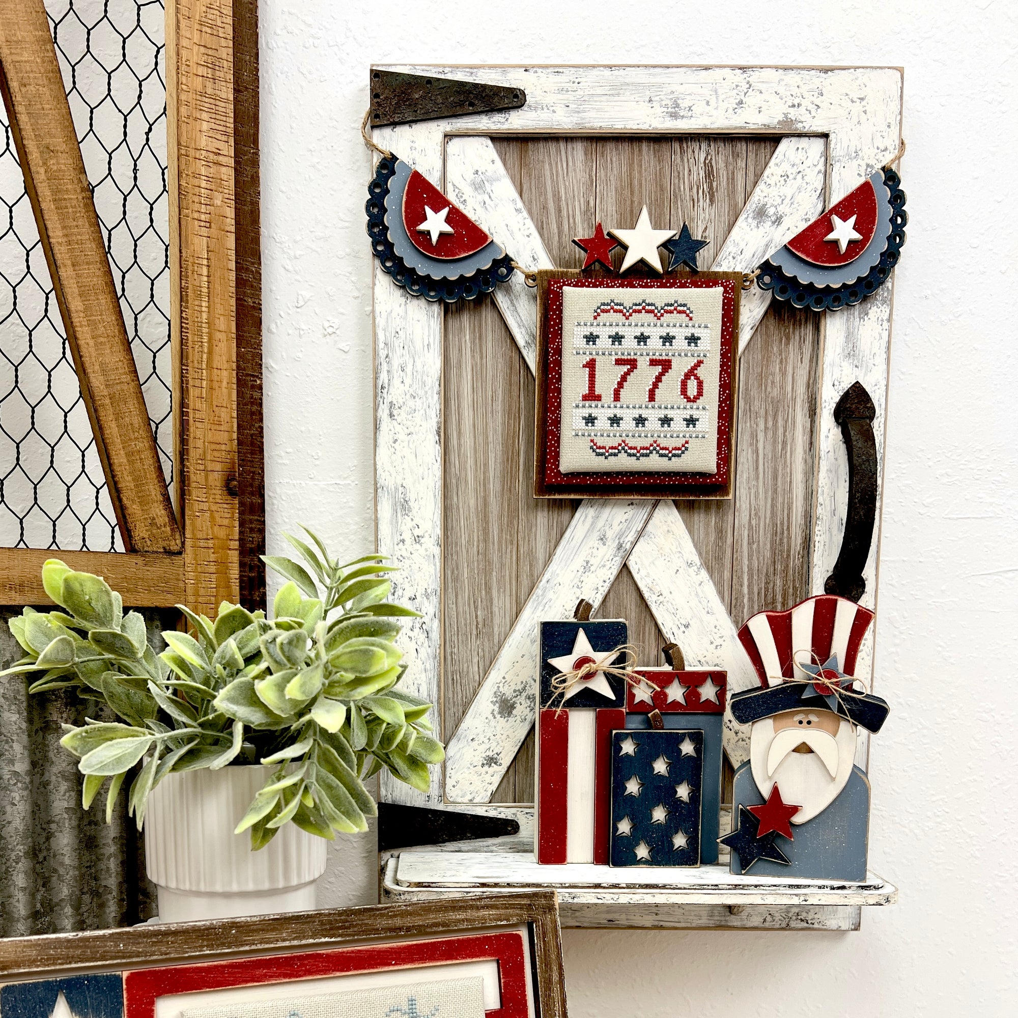 The Prairie Porch Shelf – DIY Farmhouse Barn Door Display for Crafts & Home Décor