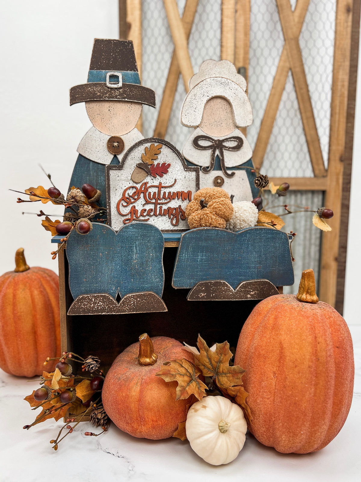 Primitive Pilgrims Shelf Sitters- DIY Thanksgiving Display