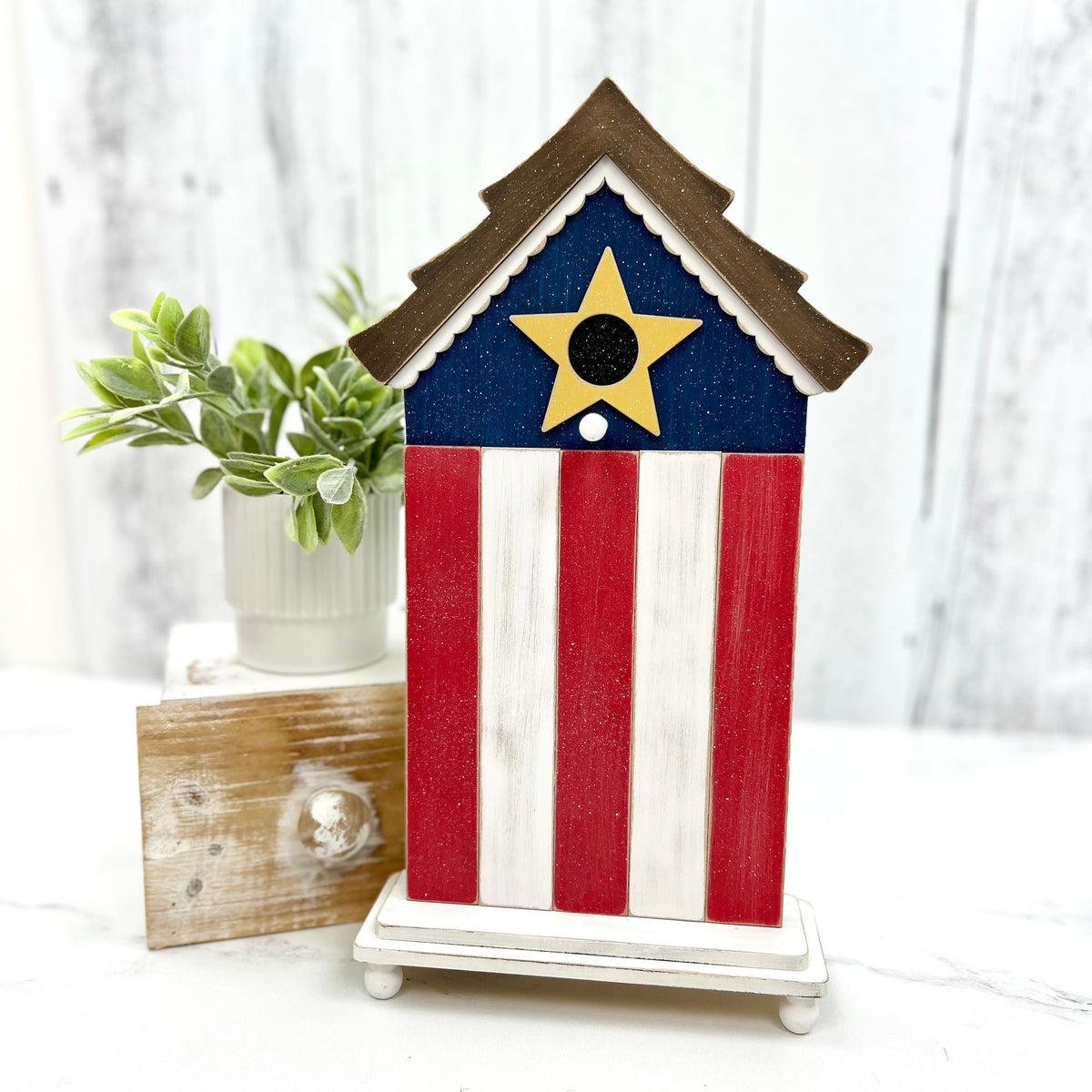 Reversible Birdhouse Cross Stitch Display-Unfinished Wood Cross stitch display