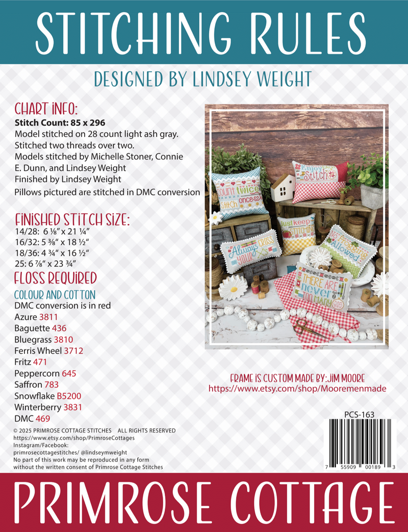 Stitching Rules Pattern by Primrose Cottage cross stitch pattern