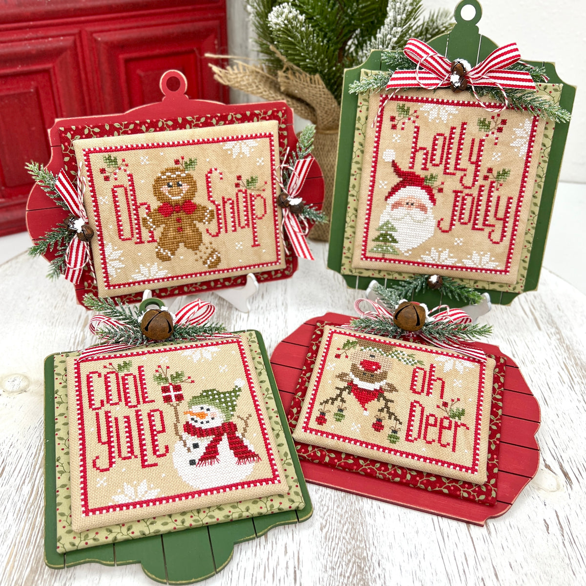 Shiplap Ornament Bundle — Four Cross Stitch Patterns (PDF Download)
