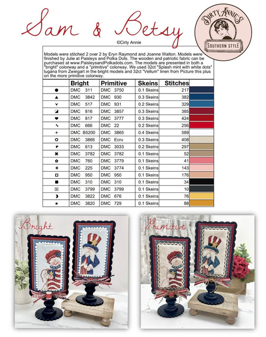 Sam &amp; Betsy Cross Stitch Chart by Dirty Annie's