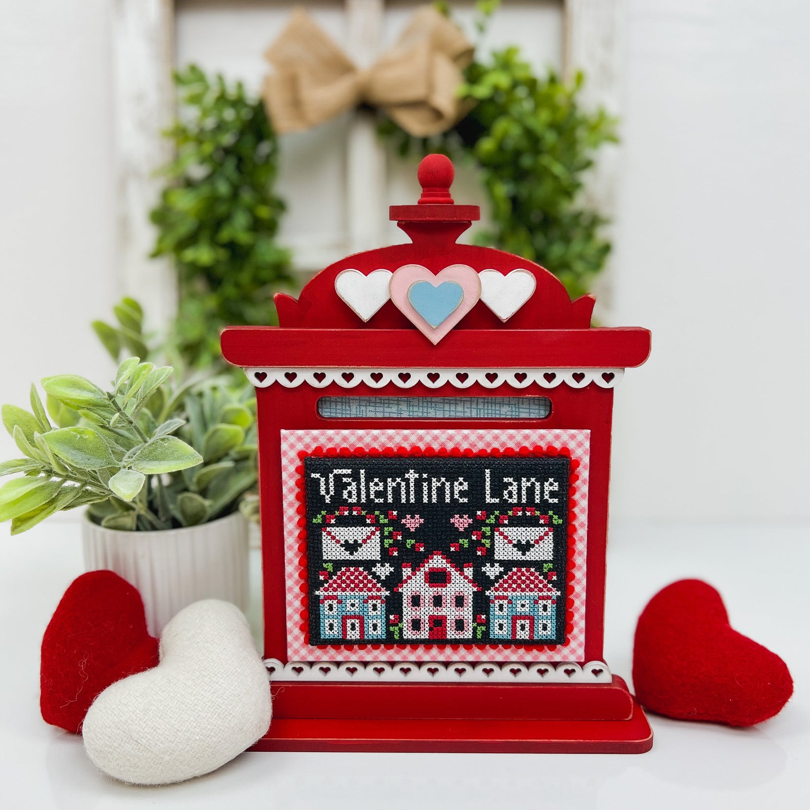 Small Vintage Mailbox Cross Stitch Display-Unfinished Wood