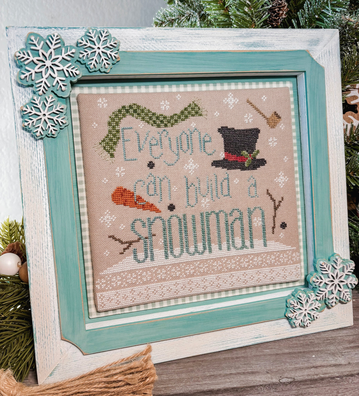 Snowflake Frame-Winter Themed DIY Cross Stitch Display
