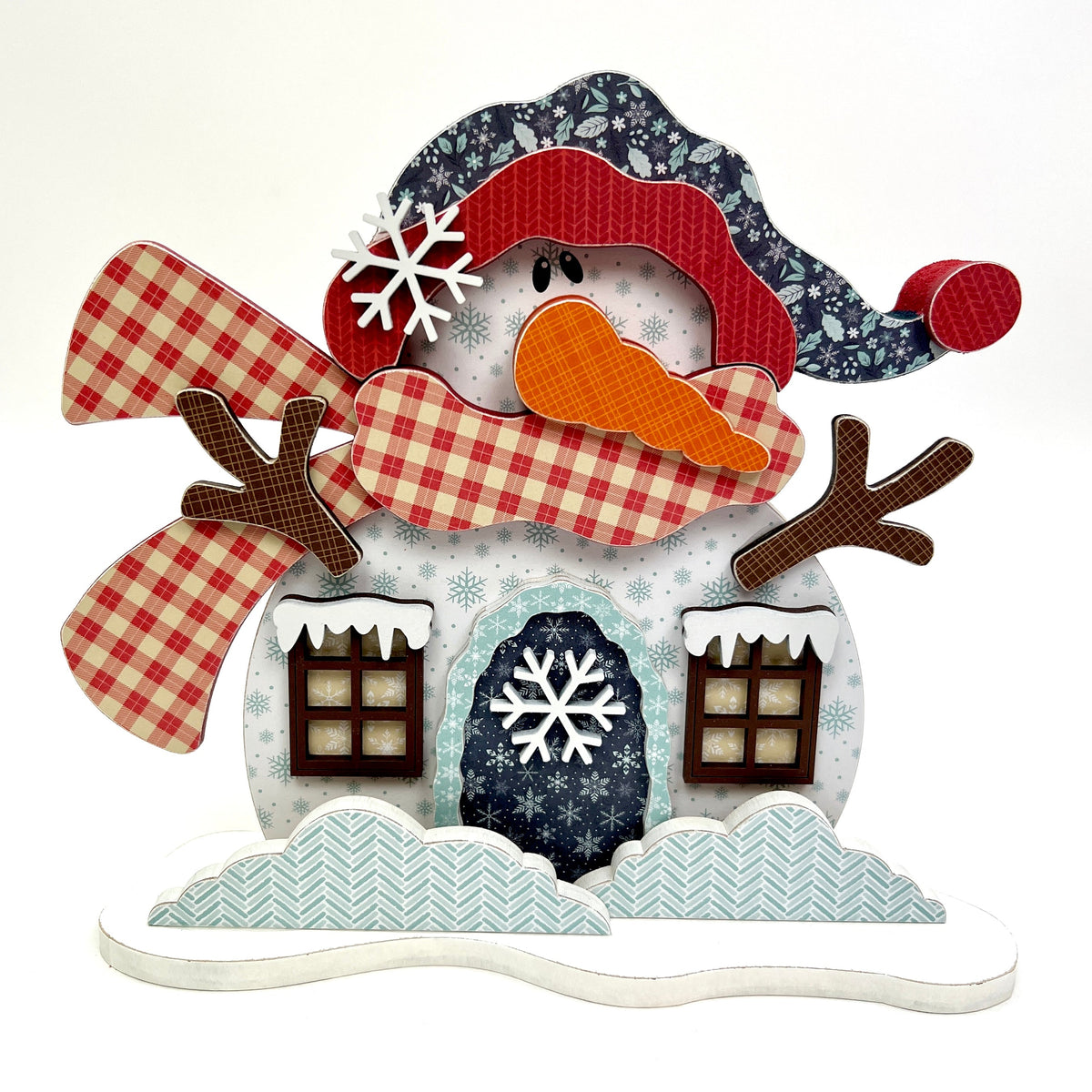 Snowman house wood decor craft kit