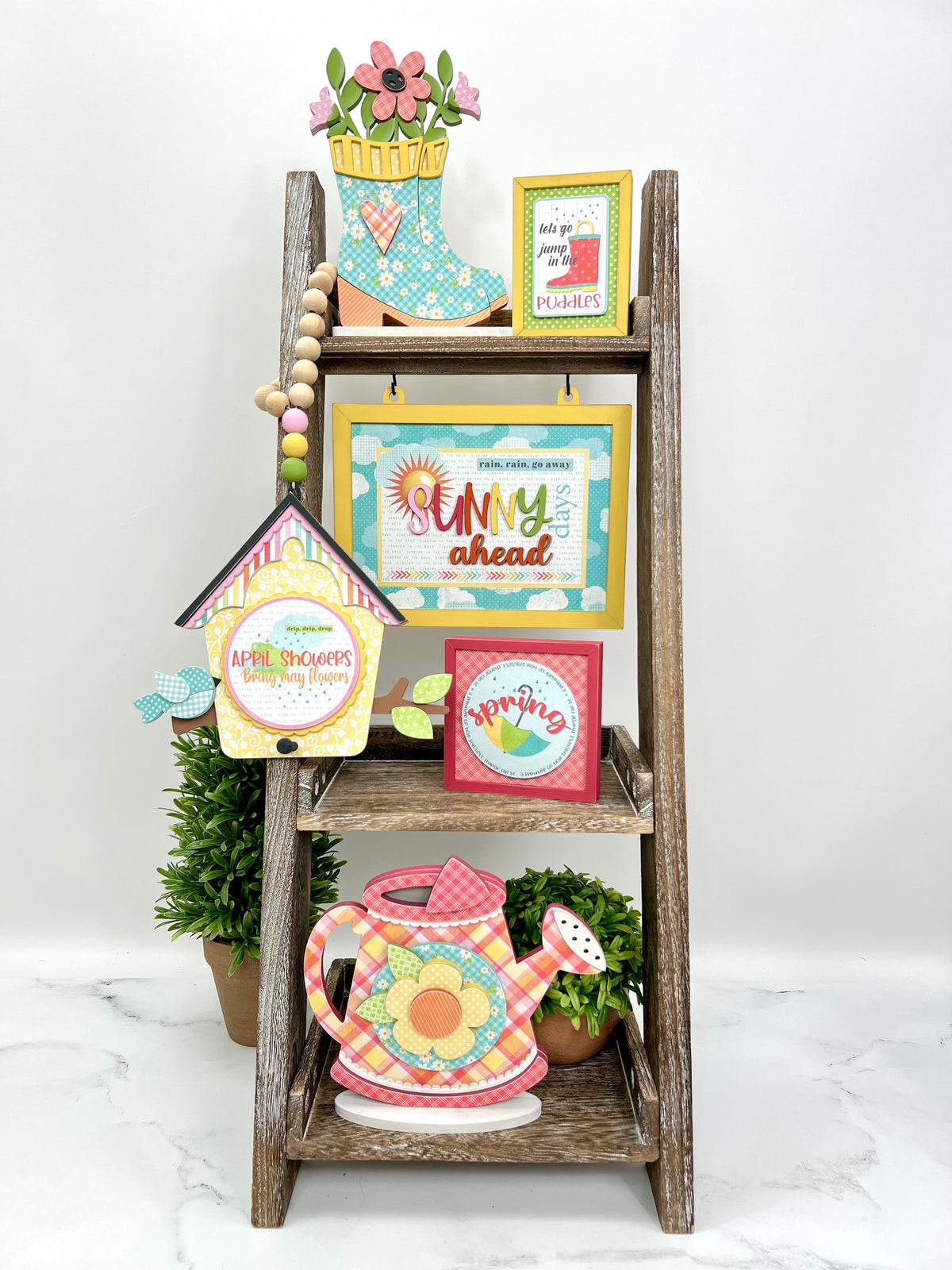 Sunny Days Ahead Ladder Sign Wood Decor Kit seasonal wood decor