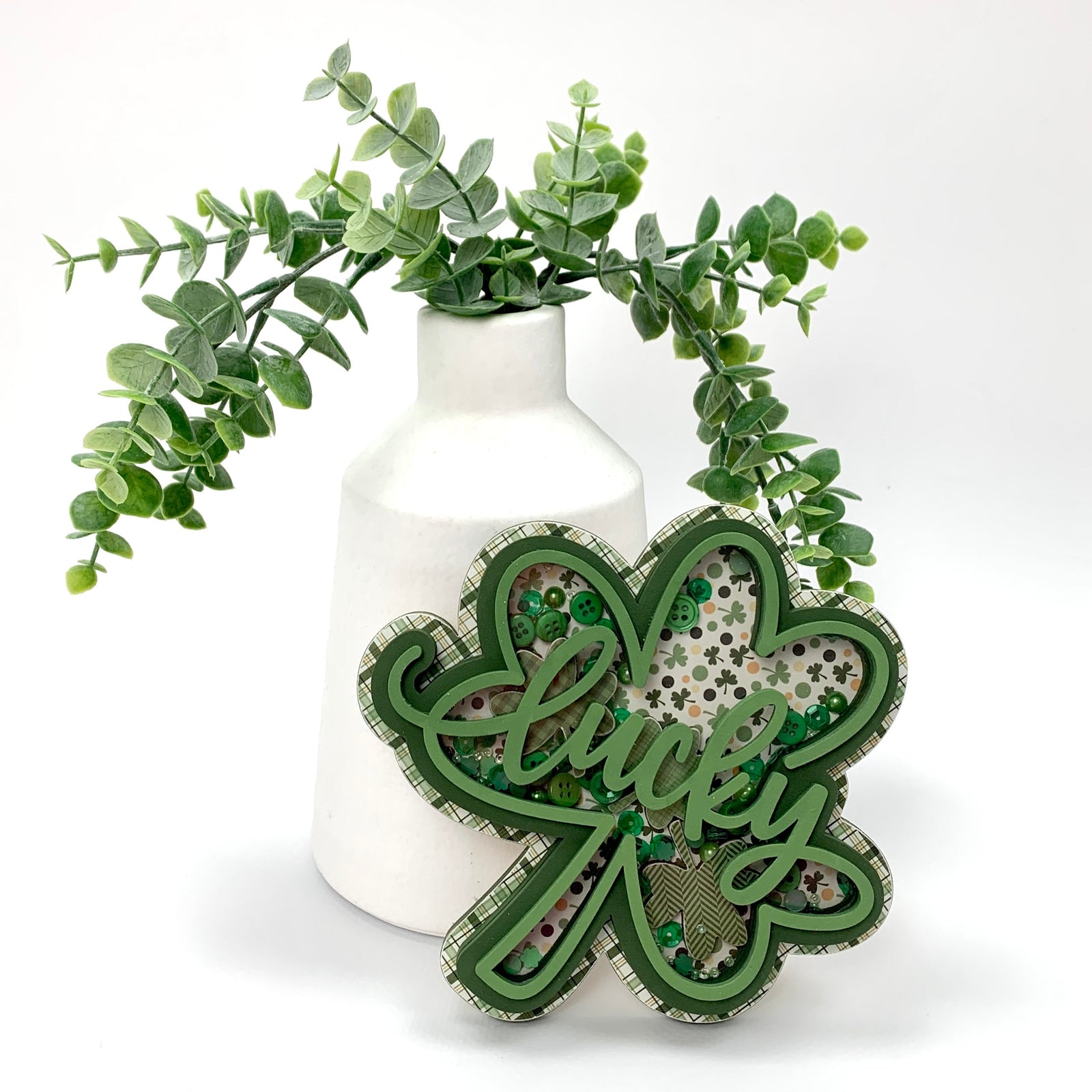 St. Patrick's Lucky shamrock shaker wood decoration