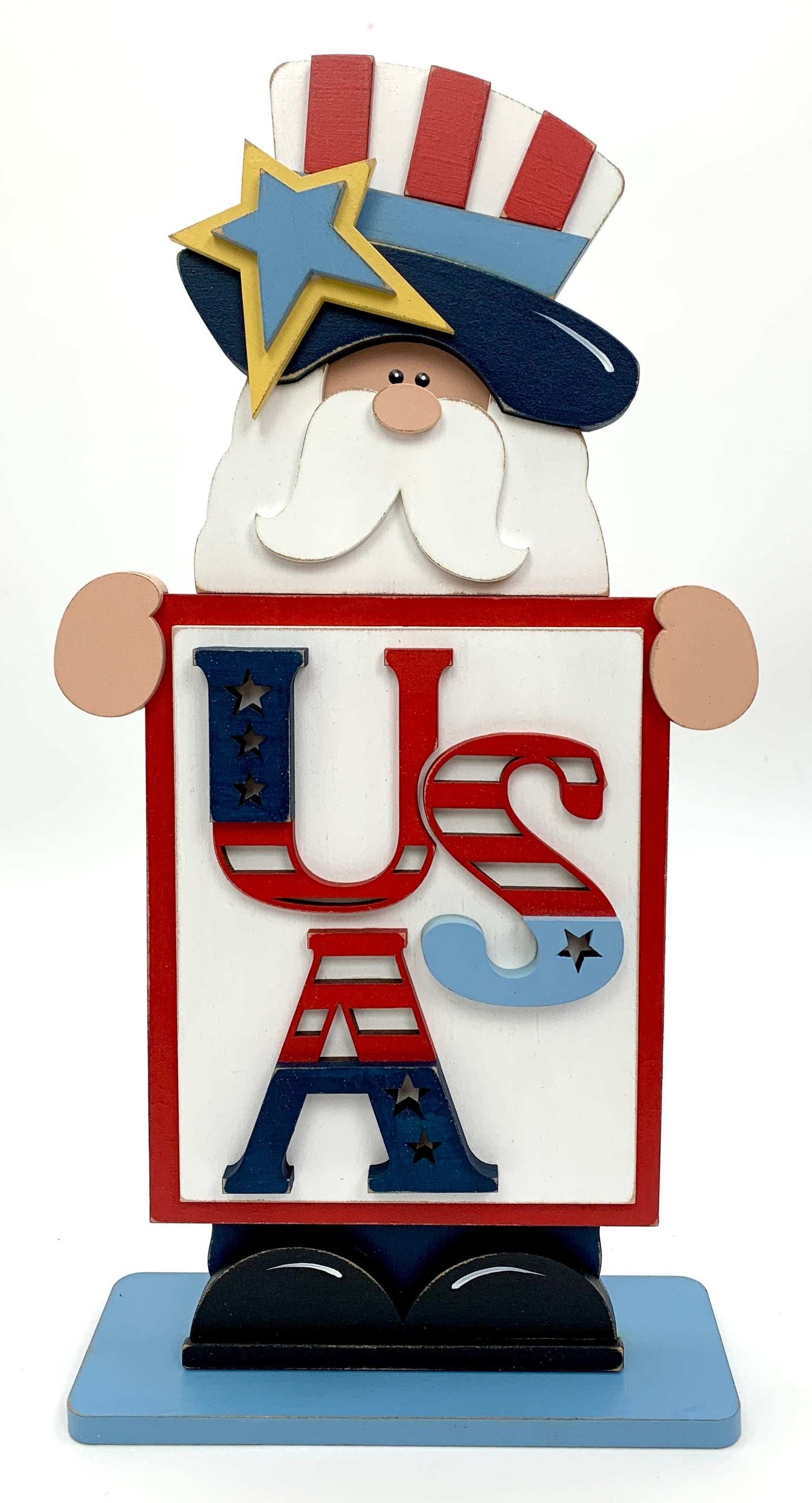 Standing Uncle Sam with USA DIY Wood Decor Kit seasonal wood decor