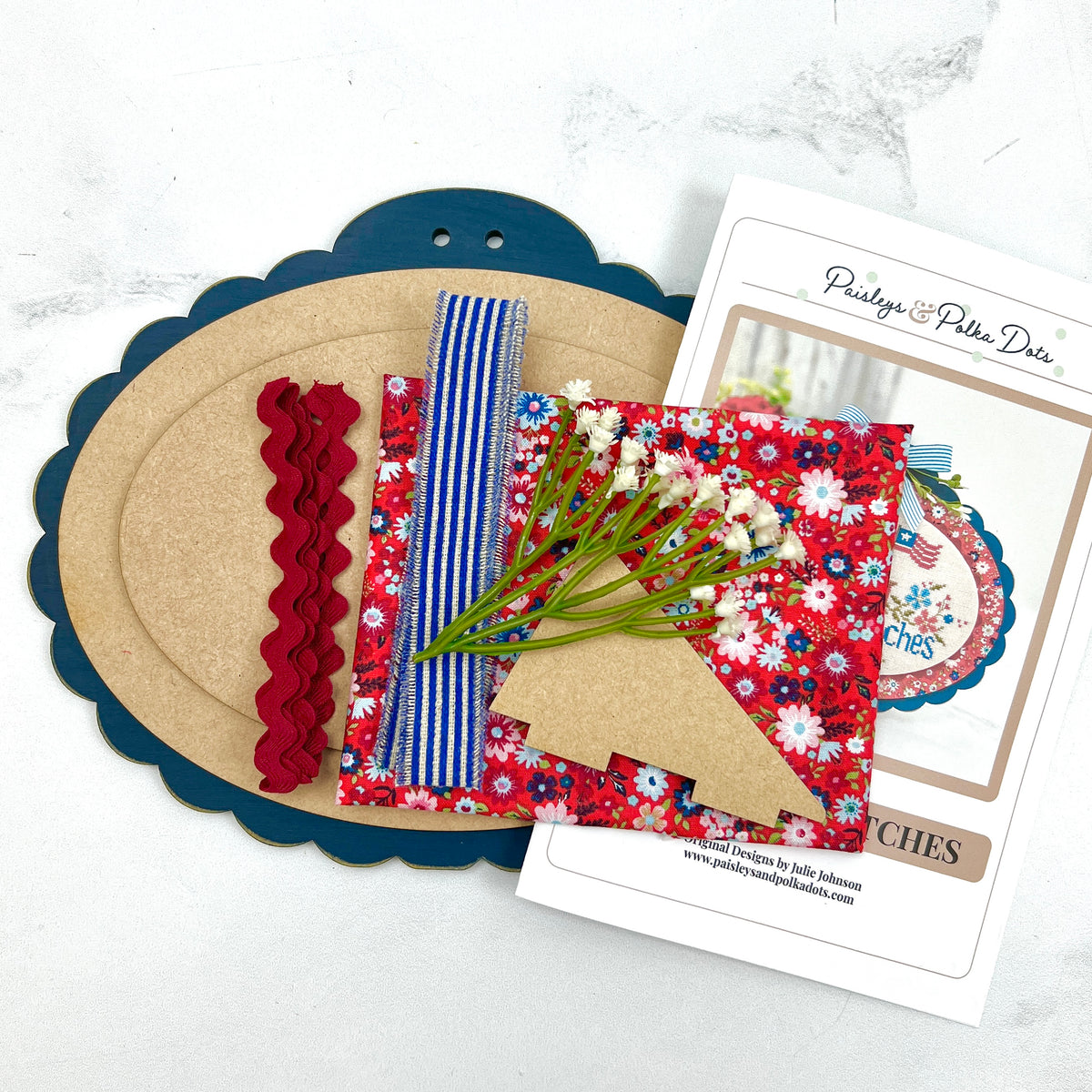 Cross stitch patriotic themed display