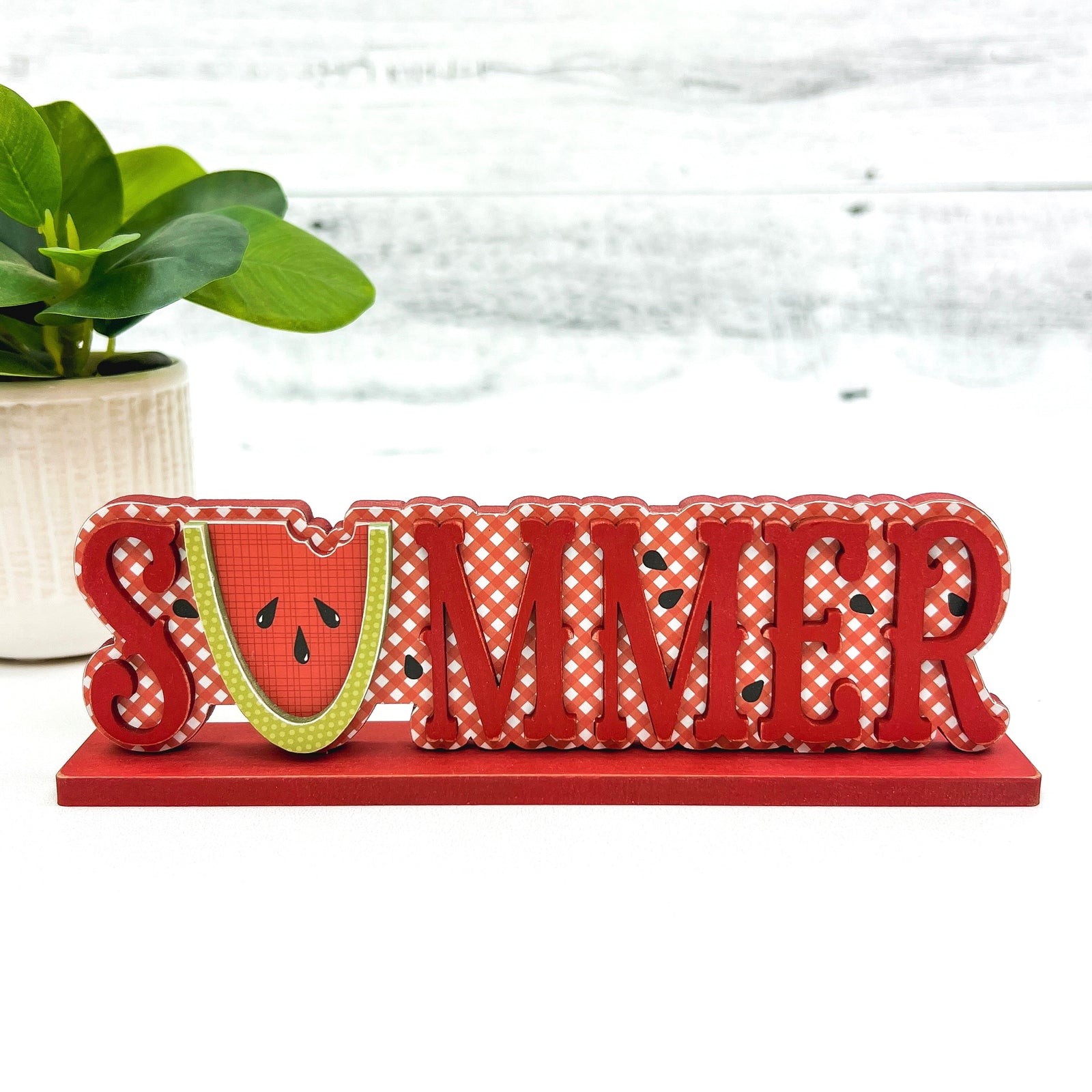 Watermelon Summer Word Wood Decor seasonal wood decor