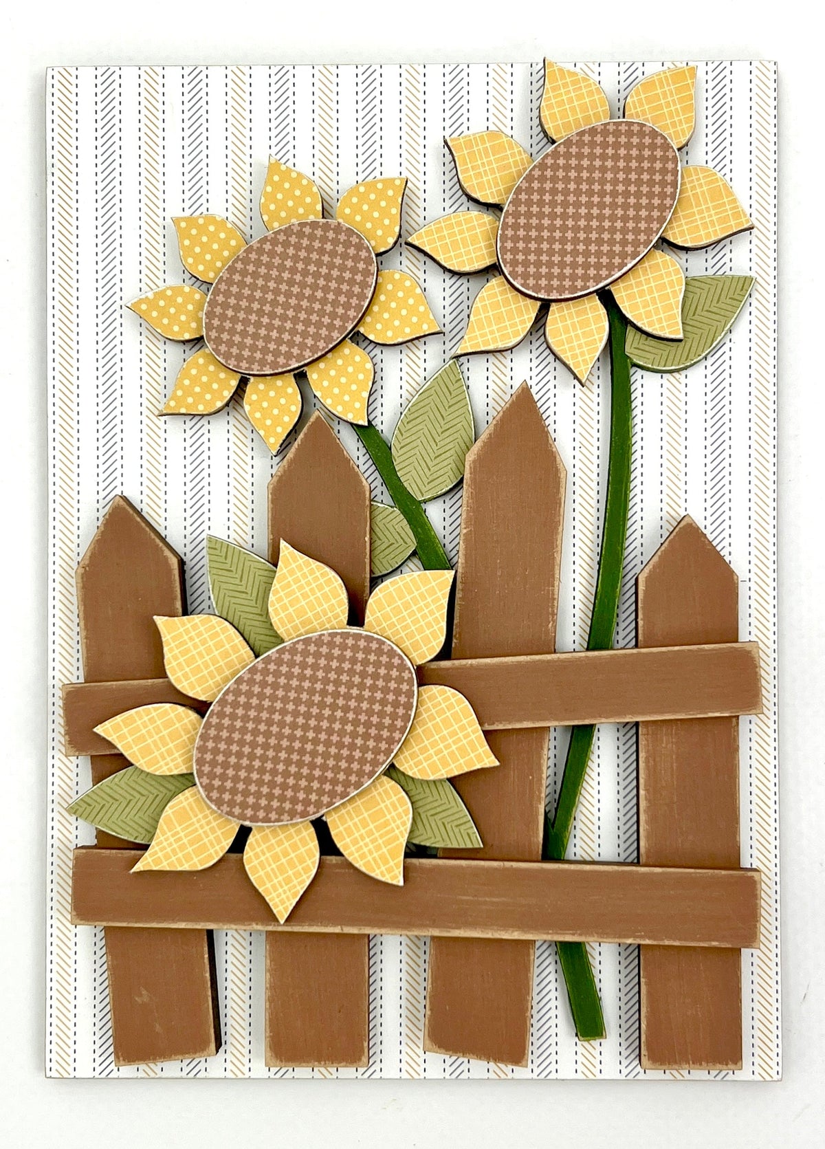 sunflowers and picket fence fall wood seasonal decoration