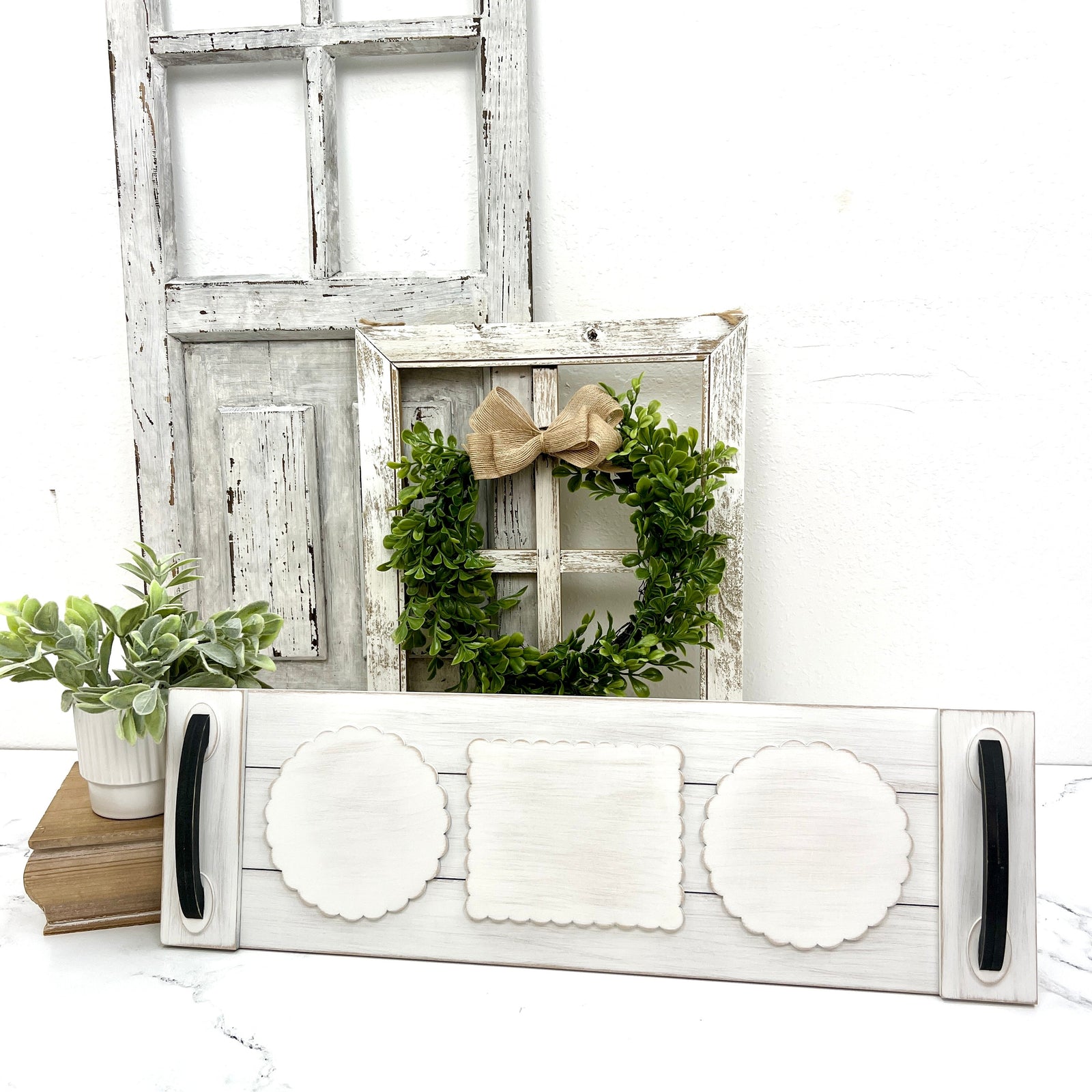  Skinny Shiplap Platter, DIY cross stitch display, unfinished wood tray, shiplap craft kit, farmhouse decor DIY, cross stitch finishing board, wood cross stitch frame, scalloped cross stitch display