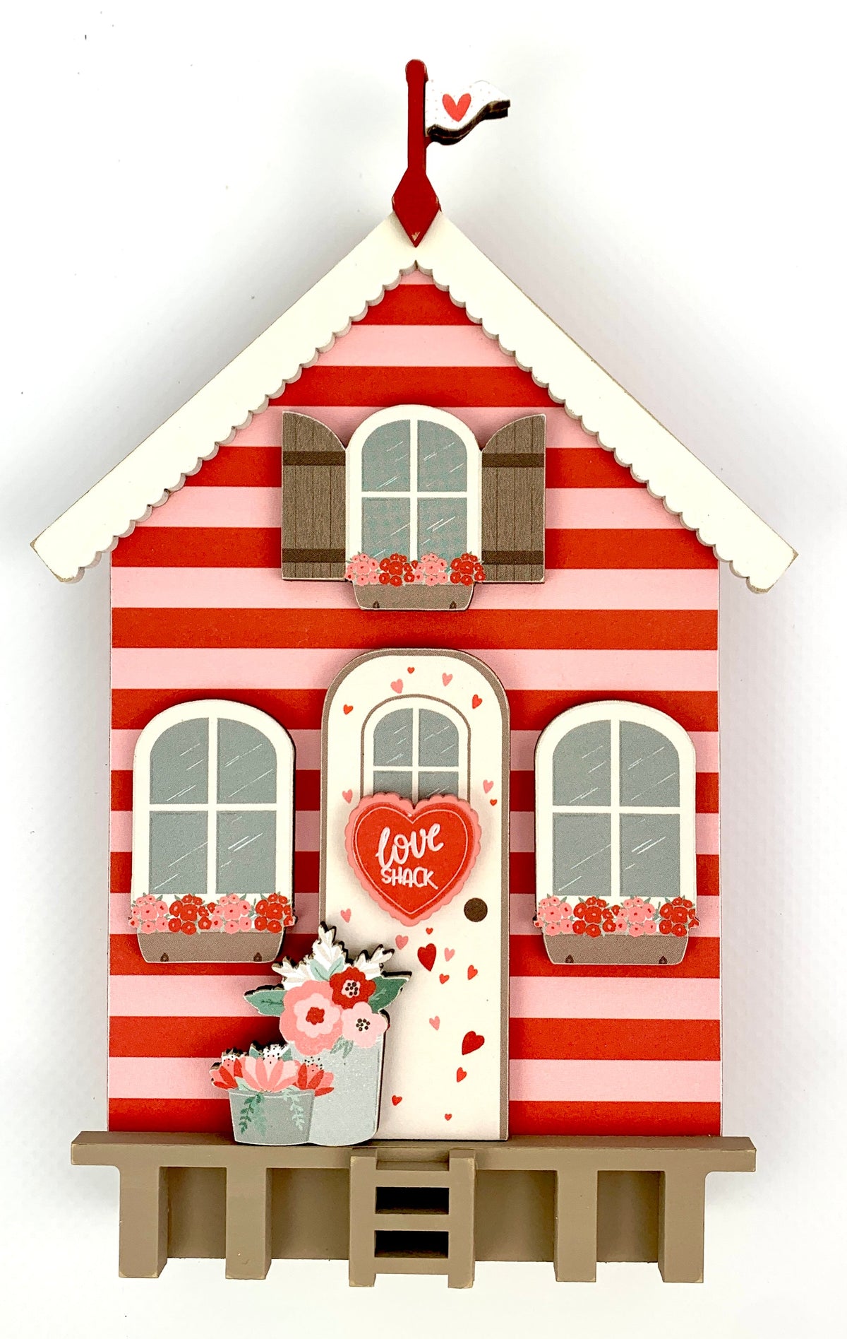 Valentine love shack wood decoration.  Love hut wood DIY valentine craft kit.