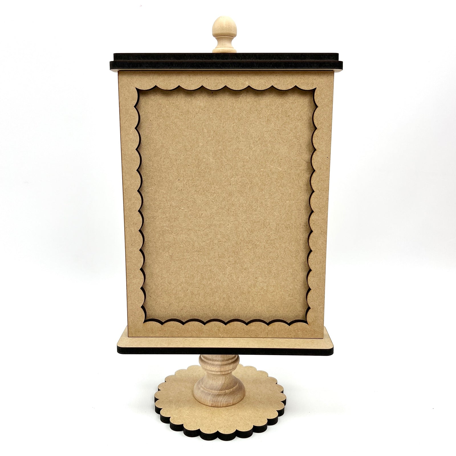 Unfinished wood frame for displaying finished cross stitch 