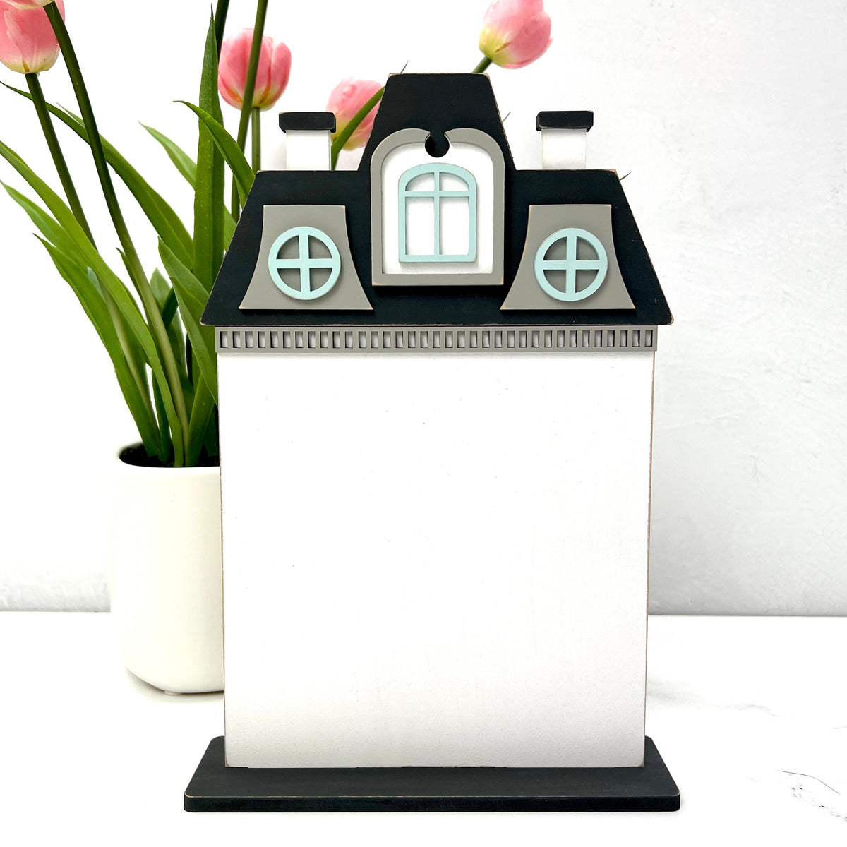 FOUR Spring City Houses -BUNDLE AND SAVE SET seasonal wood decor