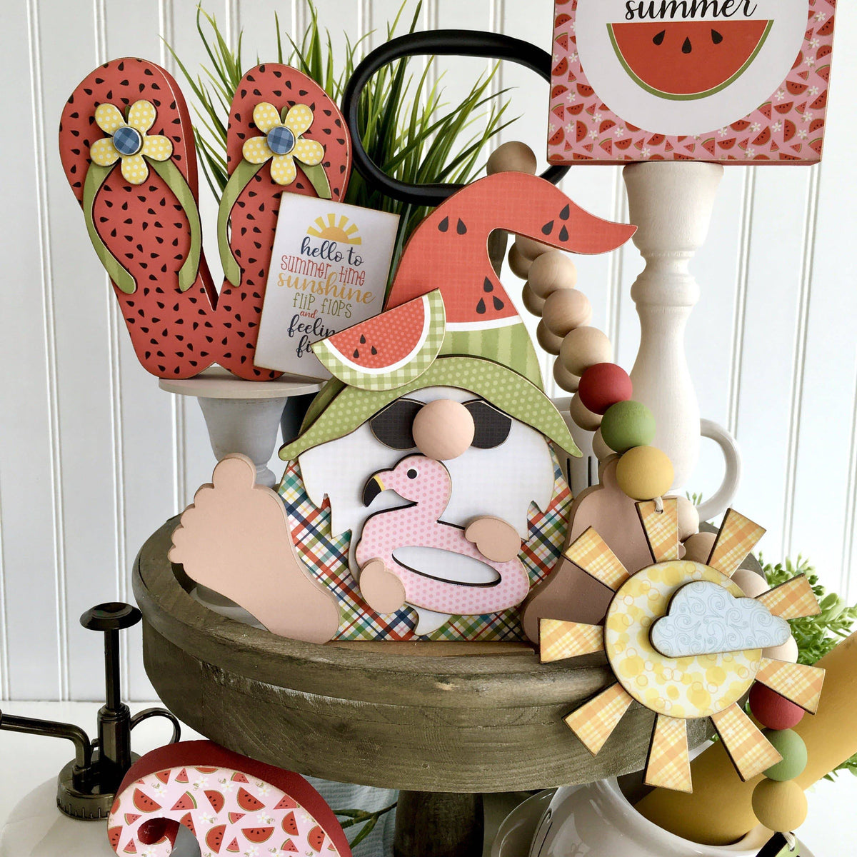 Watermelon Summer Gnomes Wood Decor DIY Kit - Paisleys and Polka Dots