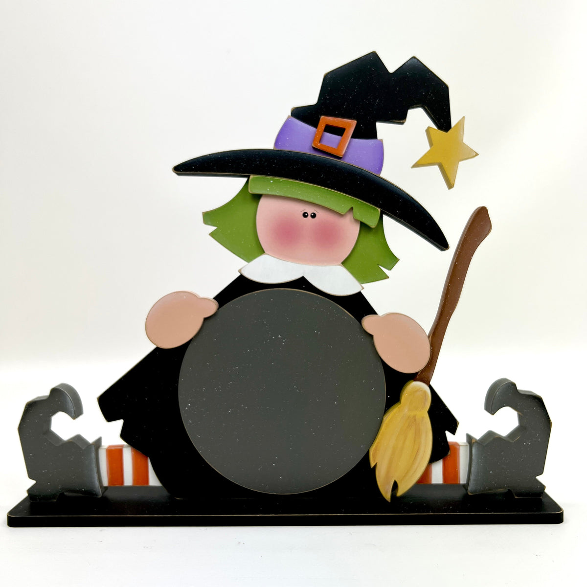 Witch wood cross stitch backer display