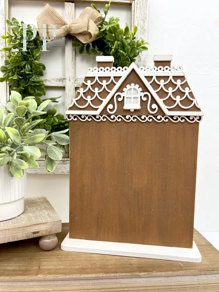 All Seasons Gingerbread House Cross Stitch Display-Unfinished Wood Seasonal &amp; Holiday Decorations