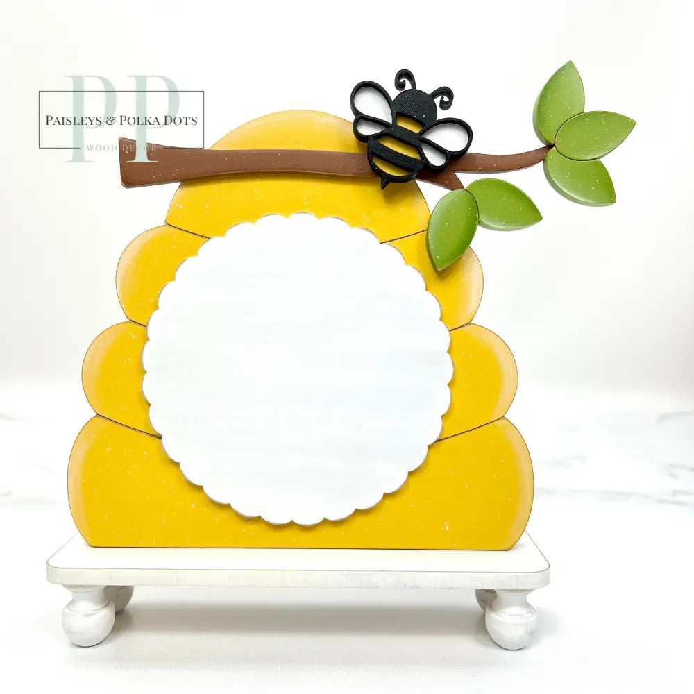 Bee hive wood decor cross stitch display backer