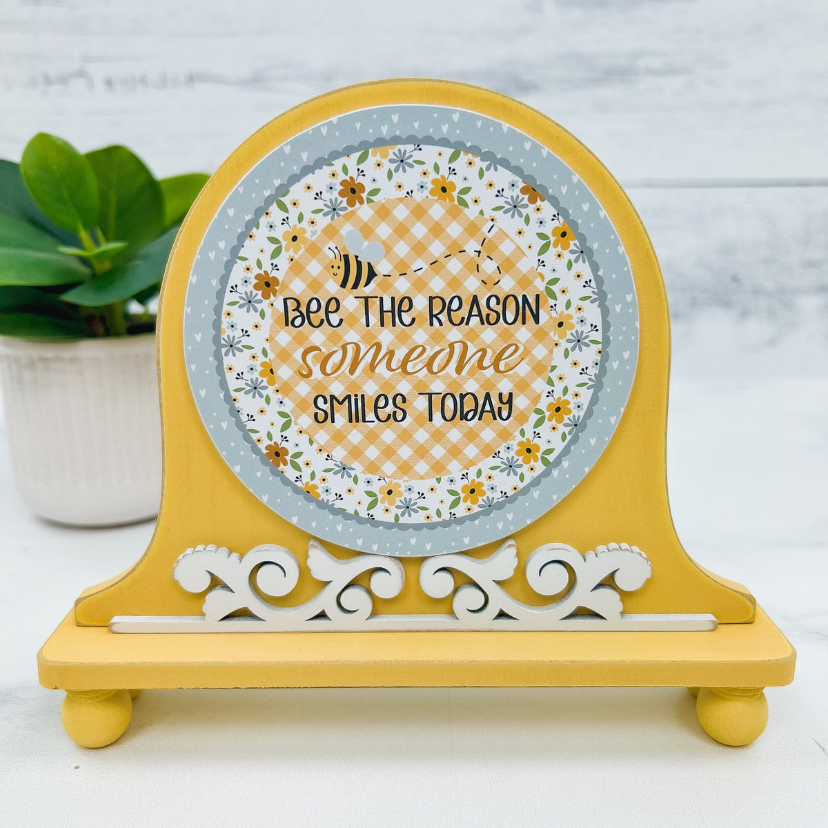 Bee the Reason Round Wood Decor Sign seasonal wood decor