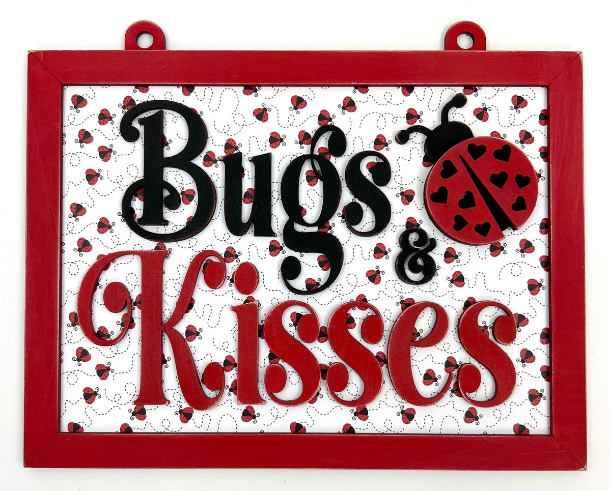 Bugs and Kisses Ladder Sign seasonal wood decor
